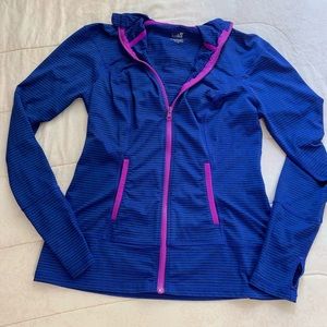 Blue Striped Work-Out Hoodie